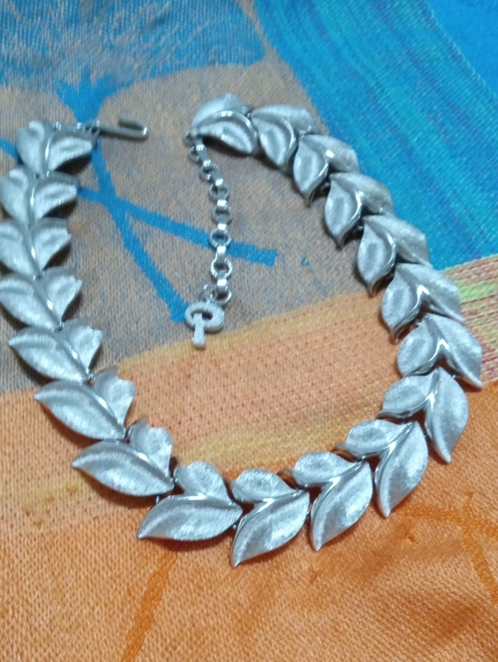 Vintage Necklace Brushed Silver